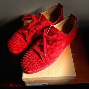 Christian Louboutin Velour Loafer / Red Bottom